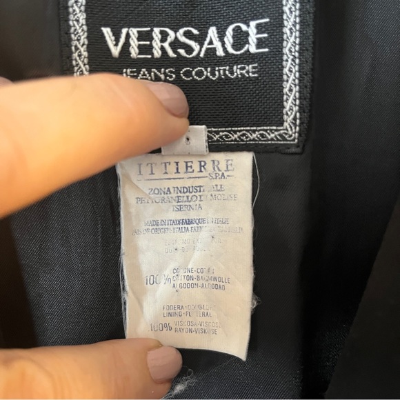 Versace Vest Womens Medium Black Jeans Couture Size M Medium Medusa Pulls Zip Up - Picture 12 of 16